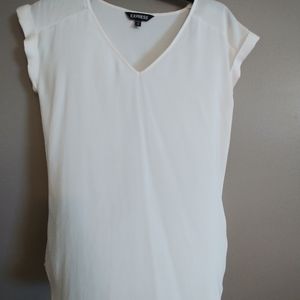 Express cream silk blouse